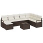 vidaXL Set di Divani da Giardino con Cuscini, 9 Pezzi, Marrone in Rattan Plastico