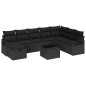 vidaXL Set da Divano da Giardino 9 Pezzi con Cuscini in Rattan Sintetico Nero