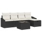 vidaXL Set da Giardino in 6 Pezzi con Cuscini in Rattan Sintetico Nero
