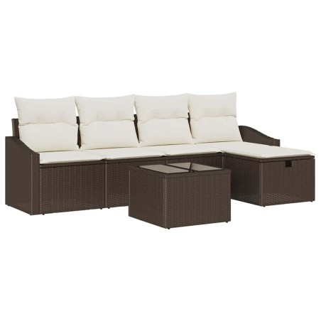 vidaXL Set da Giardino 6 Pezzi con Cuscini in Rattan Sintetico Marrone
