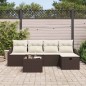 vidaXL Set da Giardino 6 Pezzi con Cuscini in Rattan Sintetico Marrone