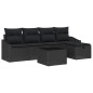 vidaXL Set di Divani da Giardino 6 Pezzi con Cuscini Neri in Rattan Sintetico vidaXL Set di Divani da Giardino 6 Pezzi con Cuscini Neri in Rattan Sintetico