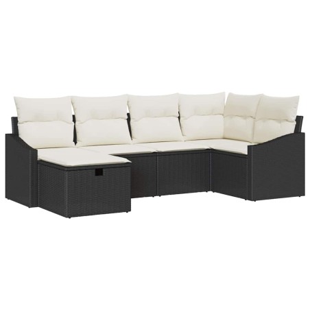 vidaXL Set di divani da giardino 6 pezzi con cuscini neri in rattan sintetico