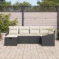 vidaXL Set di divani da giardino 6 pezzi con cuscini neri in rattan sintetico