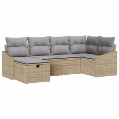 vidaXL Set Giardino in 6 Pezzi con Cuscini Beige in Rattan Sintetico