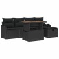 vidaXL Set divano da giardino 6 pezzi in rattan nero con cuscini