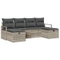 vidaXL Set da giardino 6 pezzi con cuscini grigio chiaro in rattan sintetico