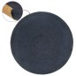 Tappeto Reversibile Blu Marino e Naturale 120 cm Iuta Rotondo