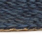 Tappeto Reversibile Blu Marino e Naturale 120 cm Iuta Rotondo