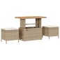 vidaXL Set da giardino di 13 pezzi con cuscini in rattan beige e struttura in acacia. vidaXL Set da giardino di 13 pezzi con cuscini in rattan beige e struttura in acacia.