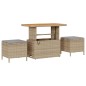 vidaXL Set di divani da giardino in 13 pezzi, con cuscini beige in rattan e acacia.