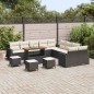 vidaXL Set Divano da Giardino di 14 Pezzi con Cuscini in Rattan Nero e Acacia
