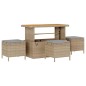 vidaXL Set Divano da Giardino in 9 Pezzi con Cuscini Beige in Poly Rattan e Legno di Acacia. vidaXL Set Divano da Giardino in 9 Pezzi con Cuscini Beige in Poly Rattan e Legno di Acacia.
