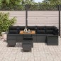 vidaXL Set di divano da giardino in rattan sintetico nero con cuscini. 9 pezzi.