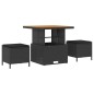 vidaXL Set di divano da giardino in rattan sintetico nero con cuscini. 9 pezzi.