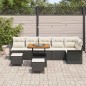 vidaXL Set da Giardino 9 Pezzi con Cuscini in Rattan Nero e Acacia.