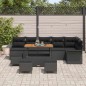 vidaXL Set da Giardino con 10 Pezzi e Cuscini in Rattan Nero e Acacia vidaXL Set da Giardino con 10 Pezzi e Cuscini in Rattan Nero e Acacia