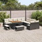 Set di divani da giardino vidaXL di 13 pezzi con cuscini in polyrattan nero e acacia Set di divani da giardino vidaXL di 13 pezzi con cuscini in polyrattan nero e acacia
