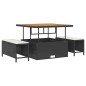 Set di divani da giardino vidaXL di 13 pezzi con cuscini in polyrattan nero e acacia Set di divani da giardino vidaXL di 13 pezzi con cuscini in polyrattan nero e acacia
