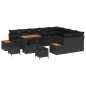 vidaXL Set di Sofà da Giardino in 12 Pezzi con Cuscini in Rattan Sintetico Nero e Struttura in Legno di Acacia vidaXL Set di Sofà da Giardino in 12 Pezzi con Cuscini in Rattan Sintetico Nero e Struttura in Legno di Acacia