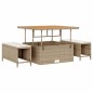 vidaXL Set di divani da giardino in 13 pezzi con cuscini beige in rattan sintetico e acacia