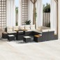 vidaXL Set Divano da Giardino in 13 Pezzi con Cuscini in Rattan Sintetico Nero e Acacia