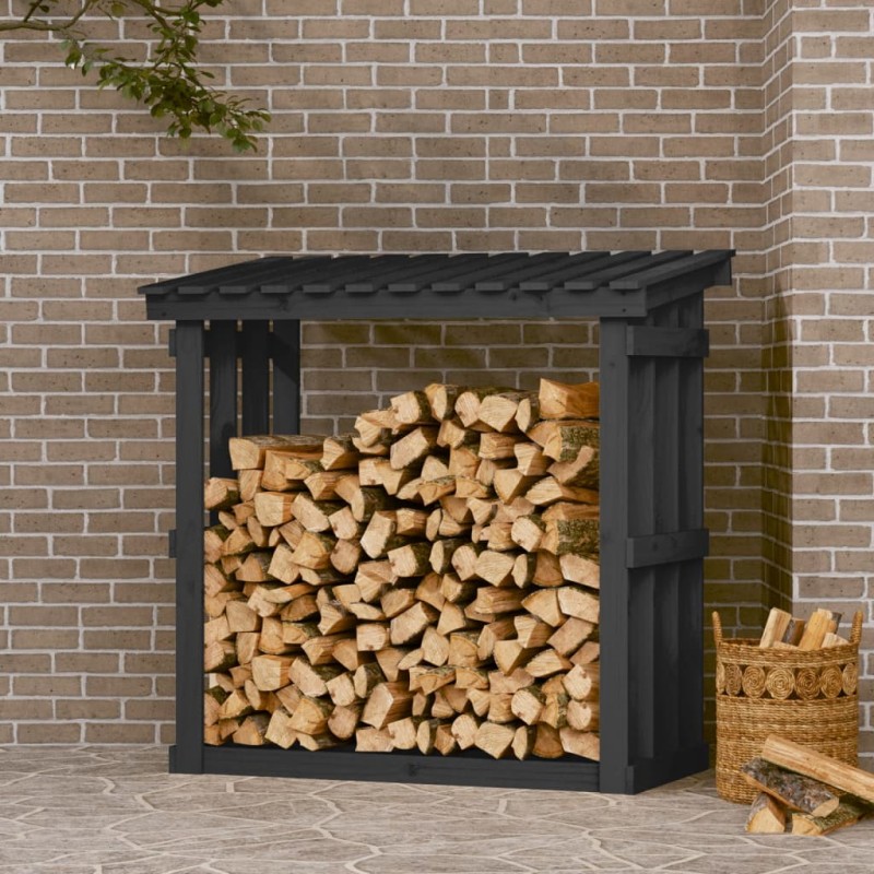 Portalegna Grigia 108x64,5x109 cm in Legno Massello di Pino Portalegna Grigia 108x64,5x109 cm in Legno Massello di Pino