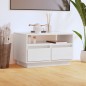 Mobile Porta TV Bianco 60x35x37 cm in Legno Massello di Pino Mobile Porta TV Bianco 60x35x37 cm in Legno Massello di Pino