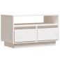 Mobile Porta TV Bianco 60x35x37 cm in Legno Massello di Pino Mobile Porta TV Bianco 60x35x37 cm in Legno Massello di Pino
