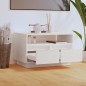 Mobile Porta TV Bianco 60x35x37 cm in Legno Massello di Pino Mobile Porta TV Bianco 60x35x37 cm in Legno Massello di Pino