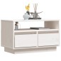 Mobile Porta TV Bianco 60x35x37 cm in Legno Massello di Pino Mobile Porta TV Bianco 60x35x37 cm in Legno Massello di Pino