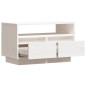 Mobile Porta TV Bianco 60x35x37 cm in Legno Massello di Pino Mobile Porta TV Bianco 60x35x37 cm in Legno Massello di Pino