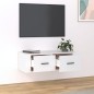 Mobile Porta TV Sospeso Bianco 80x36x25cm in Legno Multistrato Mobile Porta TV Sospeso Bianco 80x36x25cm in Legno Multistrato