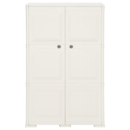 vidaXL Armadietto in Plastica 79x43x125 cm Effetto Legno Bianco Angora