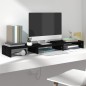 Supporto per Monitor Nero 80x24x10,5 cm Legno Massello di Pino Supporto per Monitor Nero 80x24x10,5 cm Legno Massello di Pino