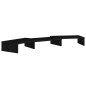 Supporto per Monitor Nero 80x24x10,5 cm Legno Massello di Pino Supporto per Monitor Nero 80x24x10,5 cm Legno Massello di Pino