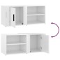 Mobili TV 2 pz Bianco Lucido 80x31,5x36cm in Legno Multistrato Mobili TV 2 pz Bianco Lucido 80x31,5x36cm in Legno Multistrato