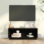 Mobile Porta TV Nero 90x35x35 cm in Legno Massello di Pino Mobile Porta TV Nero 90x35x35 cm in Legno Massello di Pino