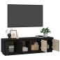 Mobile Porta TV Nero 156x37x45 cm in Legno Massello di Pino Mobile Porta TV Nero 156x37x45 cm in Legno Massello di Pino
