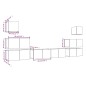 Set Mobili Porta TV 8pz Rovere Fumo in Legno Multistrato