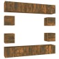 Set Mobili Porta TV 10 pz Rovere Fumo in Legno Multistrato Set Mobili Porta TV 10 pz Rovere Fumo in Legno Multistrato