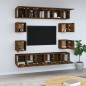 Set Mobili Porta TV 10 pz Rovere Fumo in Legno Multistrato Set Mobili Porta TV 10 pz Rovere Fumo in Legno Multistrato