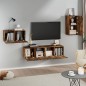 Set di Mobili Porta TV 4 pz Rovere Fumo in Legno Multistrato Set di Mobili Porta TV 4 pz Rovere Fumo in Legno Multistrato