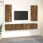 Set di Mobili Porta TV 5 pz Rovere Fumo in Legno Multistrato Set di Mobili Porta TV 5 pz Rovere Fumo in Legno Multistrato