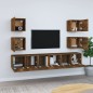 Set di Mobili Porta TV 7 pz Rovere Fumo in Legno Multistrato Set di Mobili Porta TV 7 pz Rovere Fumo in Legno Multistrato