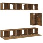 Set di Mobili Porta TV 7 pz Rovere Fumo in Legno Multistrato Set di Mobili Porta TV 7 pz Rovere Fumo in Legno Multistrato