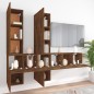 Set di Mobili Porta TV 7 pz Rovere Fumo in Legno Multistrato Set di Mobili Porta TV 7 pz Rovere Fumo in Legno Multistrato