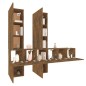 Set di Mobili Porta TV 7 pz Rovere Fumo in Legno Multistrato Set di Mobili Porta TV 7 pz Rovere Fumo in Legno Multistrato