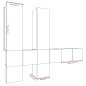 Set di Mobili Porta TV 7 pz Rovere Fumo in Legno Multistrato Set di Mobili Porta TV 7 pz Rovere Fumo in Legno Multistrato