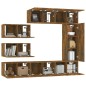 Set Mobili Porta TV 8 pz Rovere Fumo in Legno Multistrato Set Mobili Porta TV 8 pz Rovere Fumo in Legno Multistrato